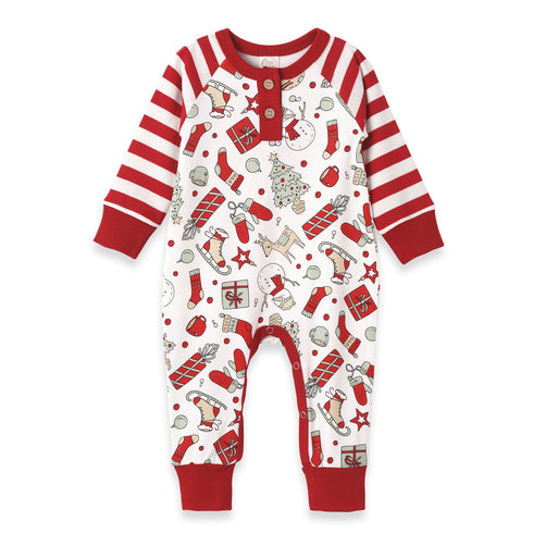 holly-jolly-bamboo-henley-romper Tesa Babe - Sophia's StyleBaby Unisex Clothes-1